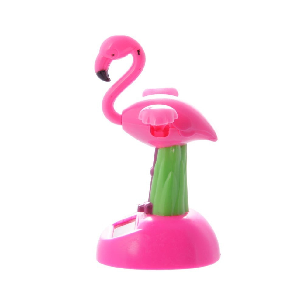 Figurine solaire Flamant rose