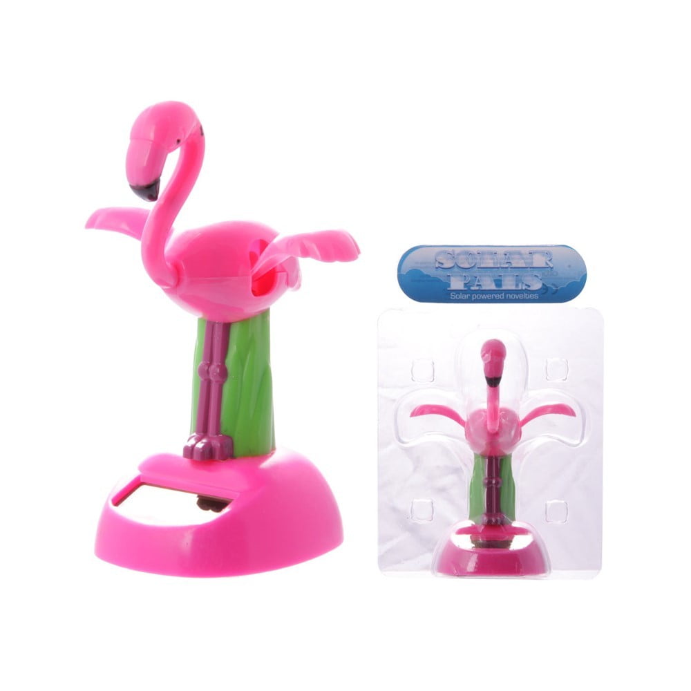 Figurine solaire Flamant rose