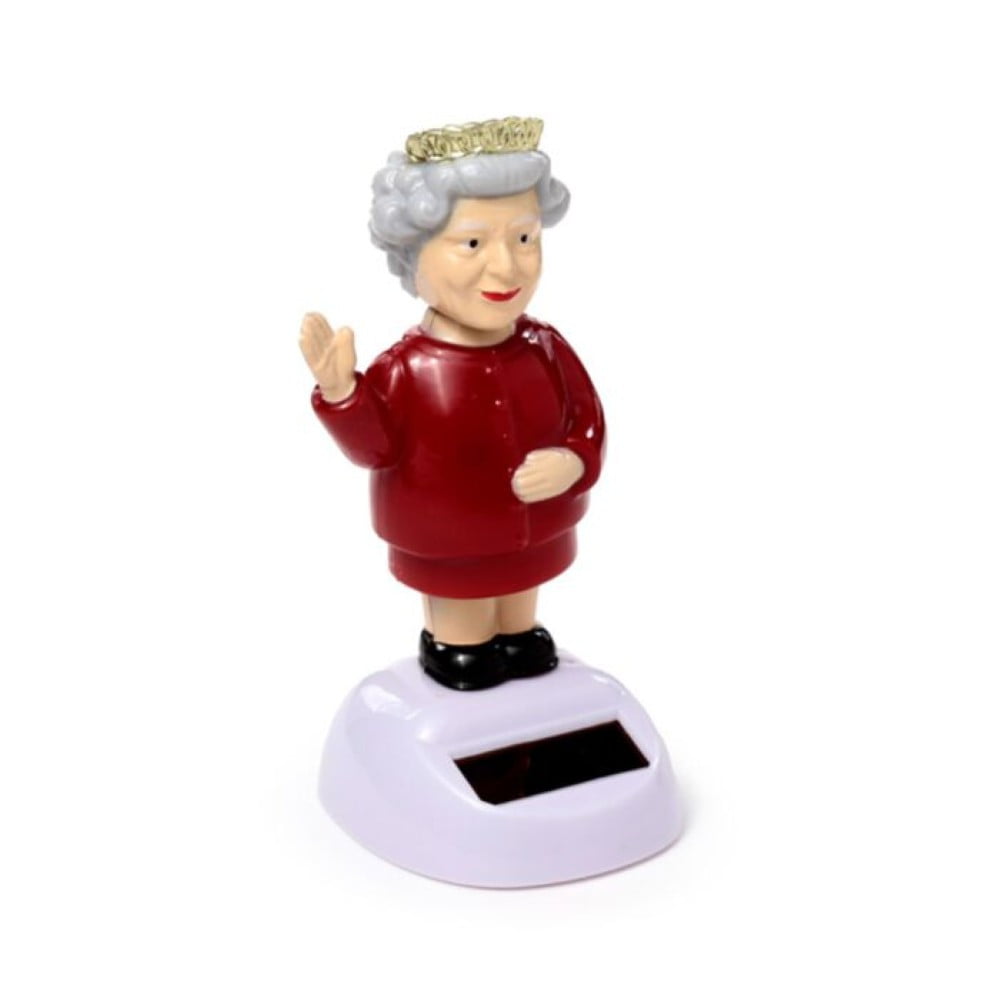 Figurine solaire Reine Elizabeth – Tenue bordeaux