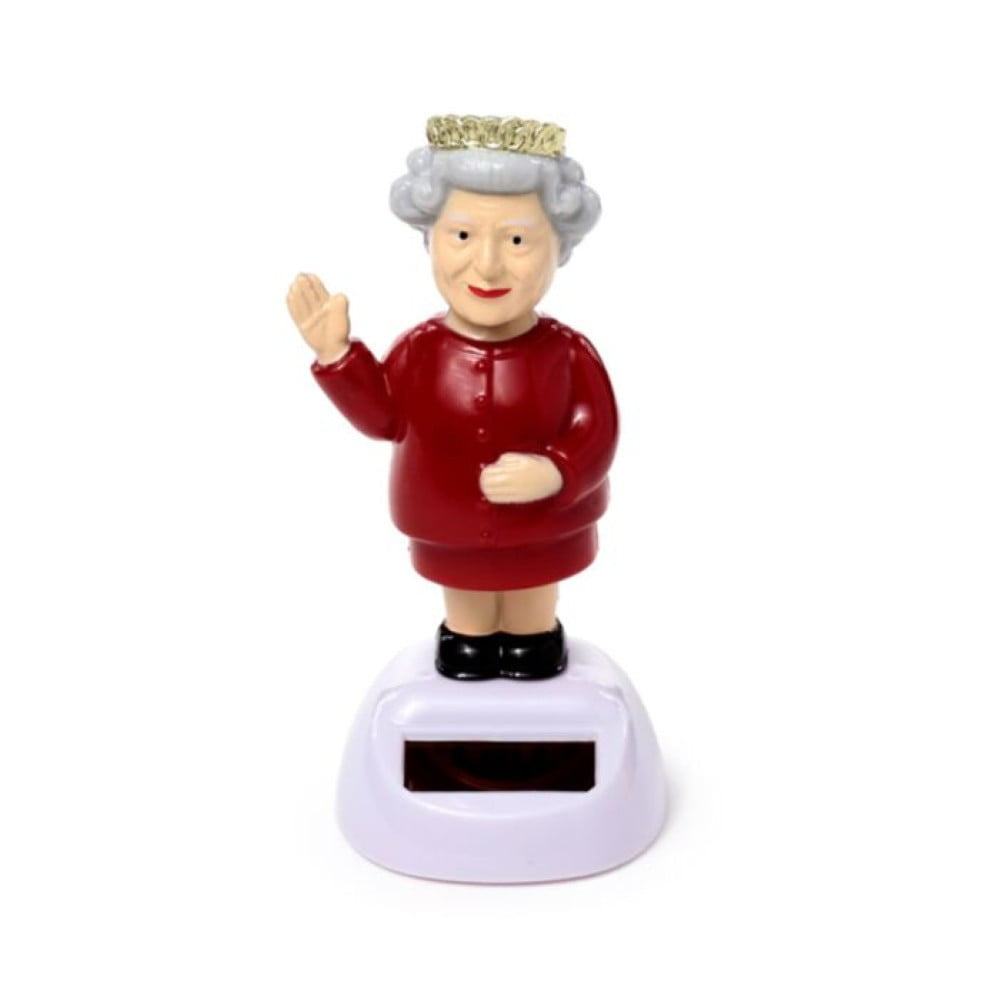 Figurine solaire Reine Elizabeth – Tenue bordeaux