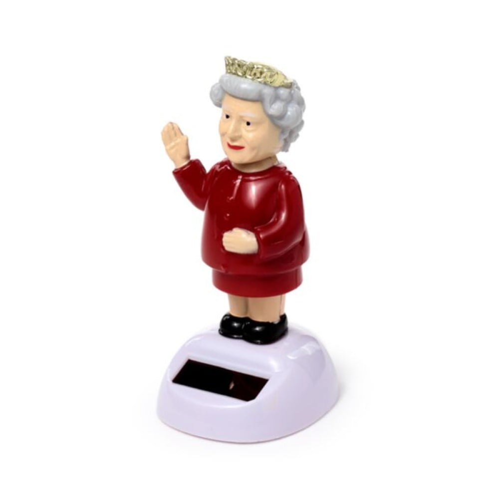 Figurine solaire Reine Elizabeth – Tenue bordeaux