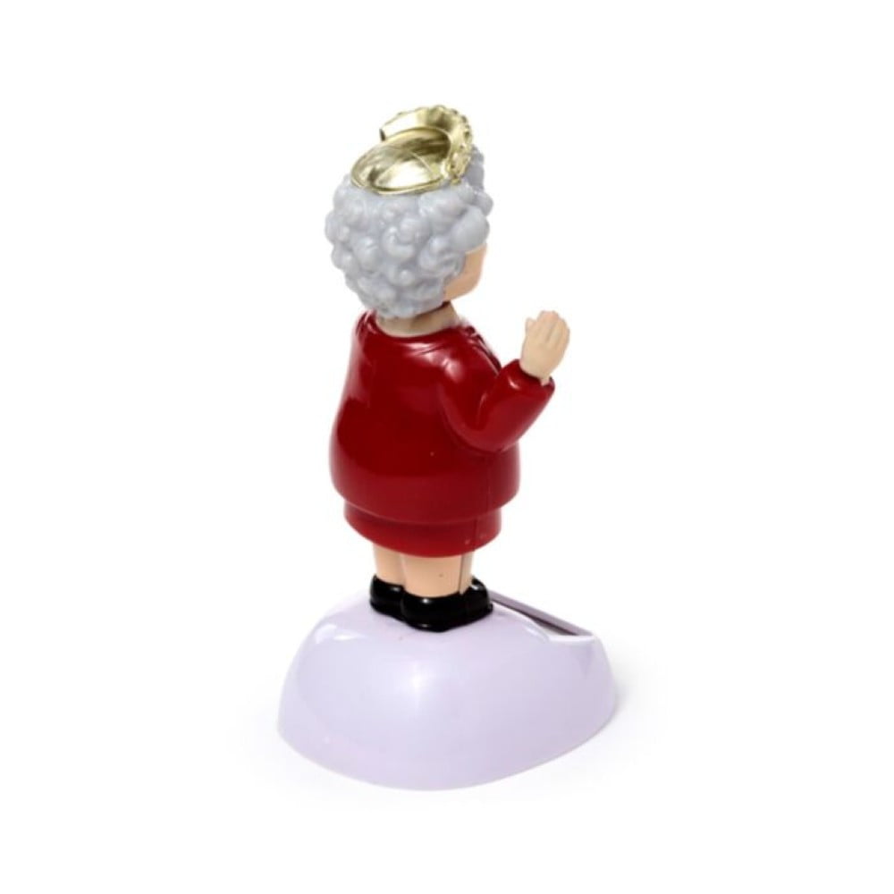 Figurine solaire Reine Elizabeth – Tenue bordeaux