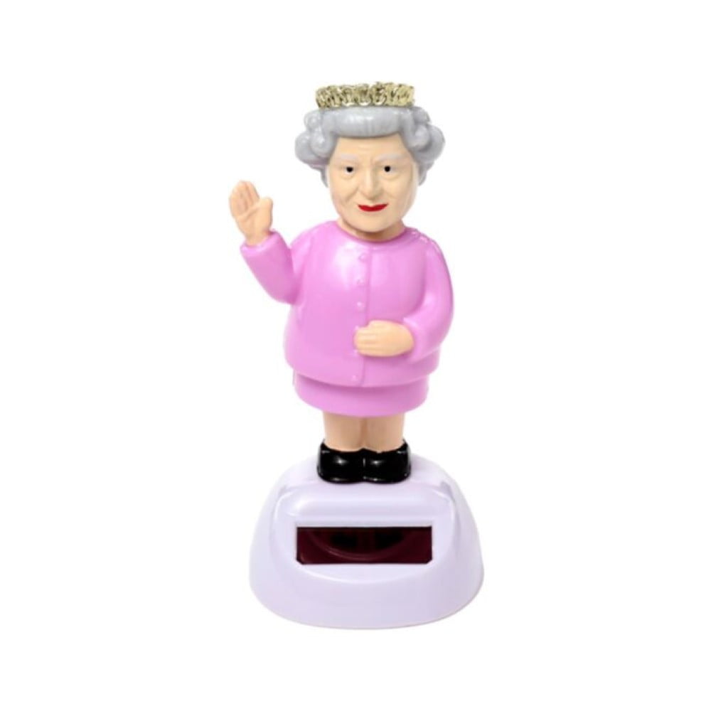 Figurine solaire Reine Elizabeth – Tenue rose pâle