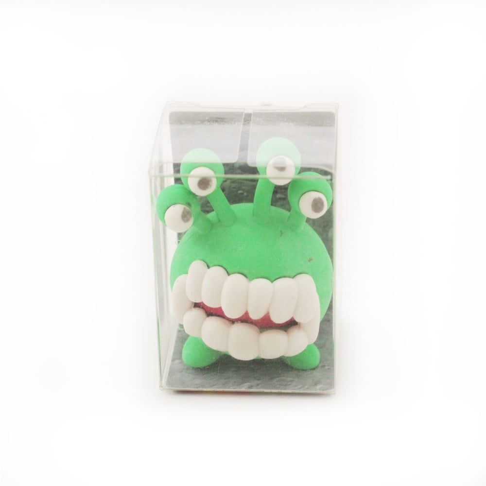 Gomme 4 yeux verte