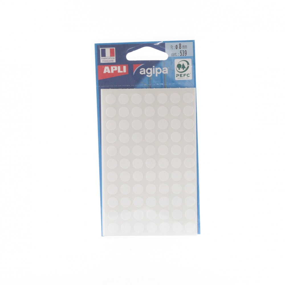 Gommettes rondes blanches 8mm