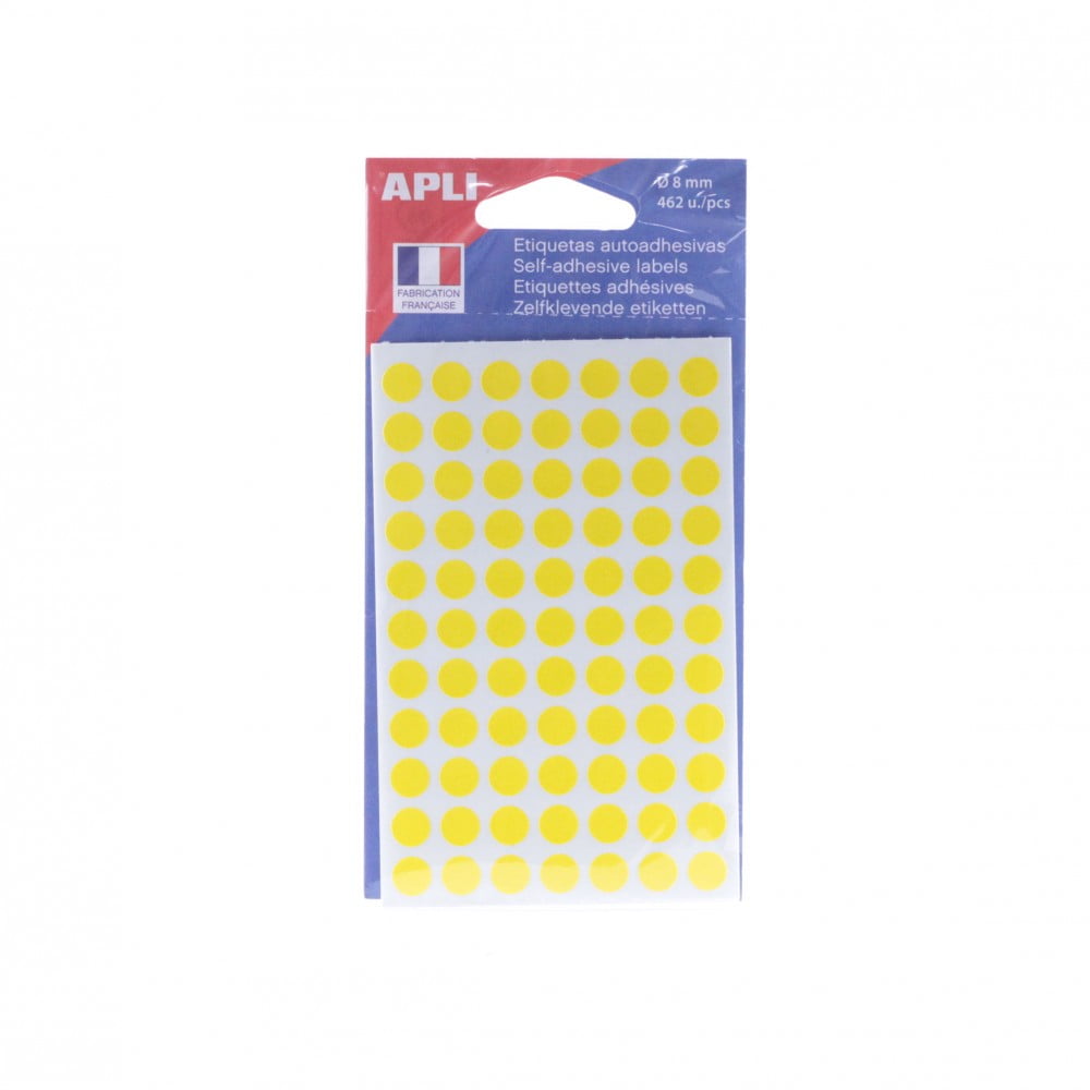 Gommettes rondes jaune 8 mm