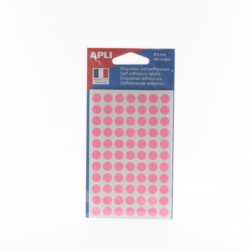 Gommettes rondes rose 8 mm