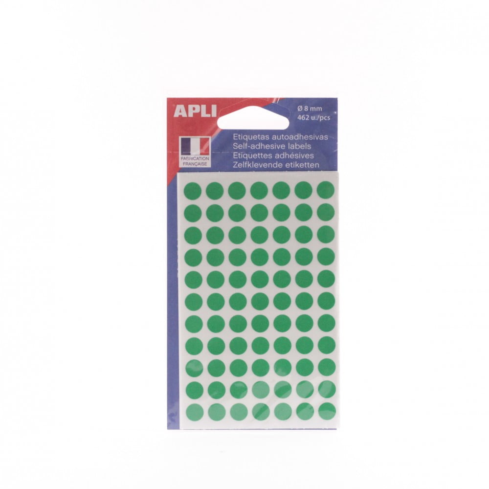 Gommettes rondes verte 8 mm