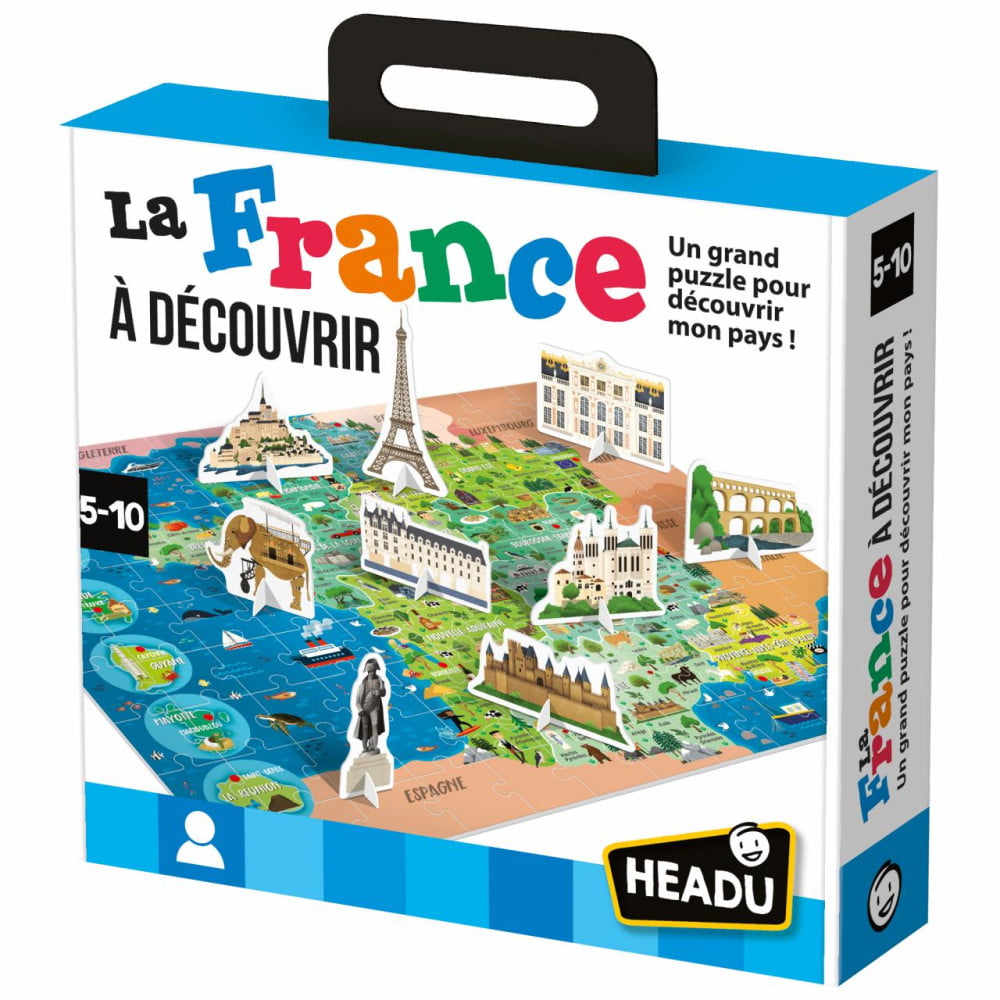 HEADU Puzzle La France à Découvrir âge 5 à 10 ans