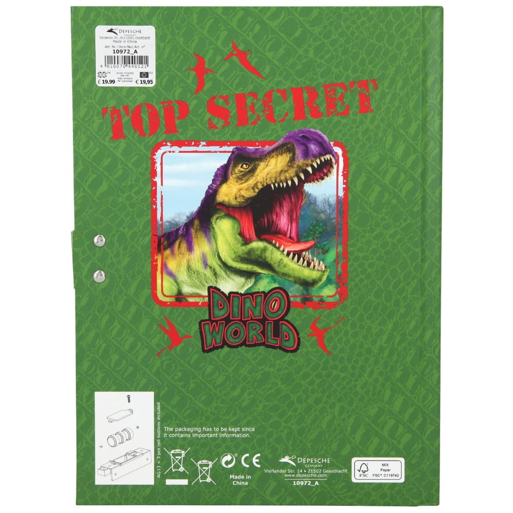 Journal intime à digicode Dino World