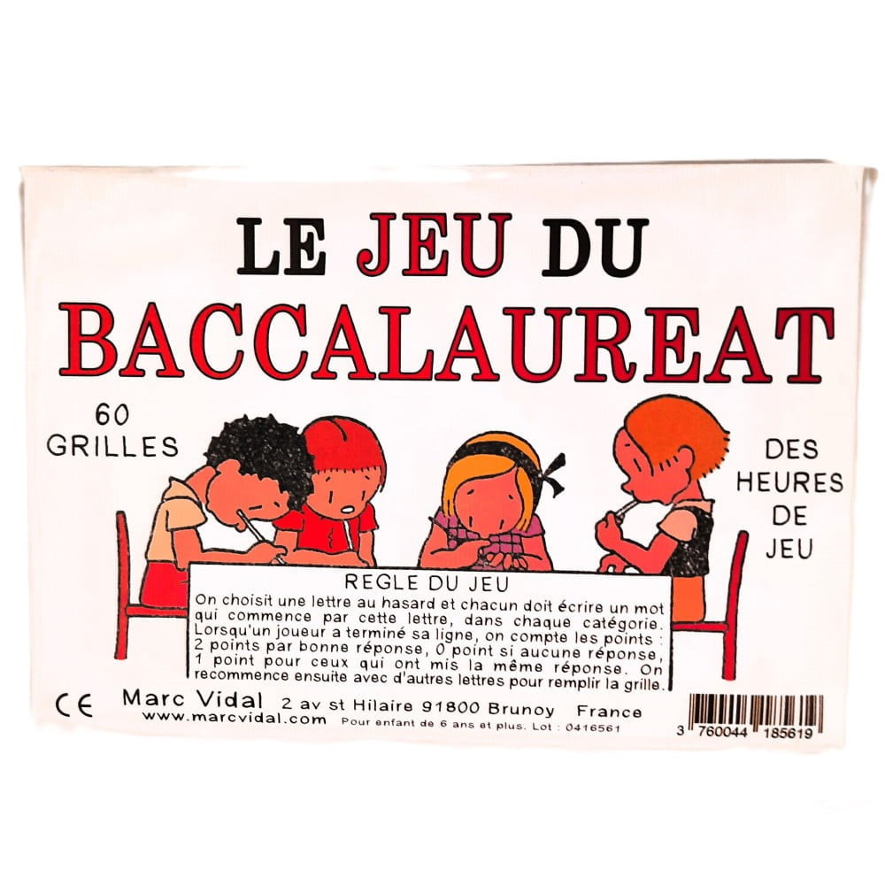 Le jeu du baccalauréat – Jeu de rapidité d'esprit Marc Vidal
