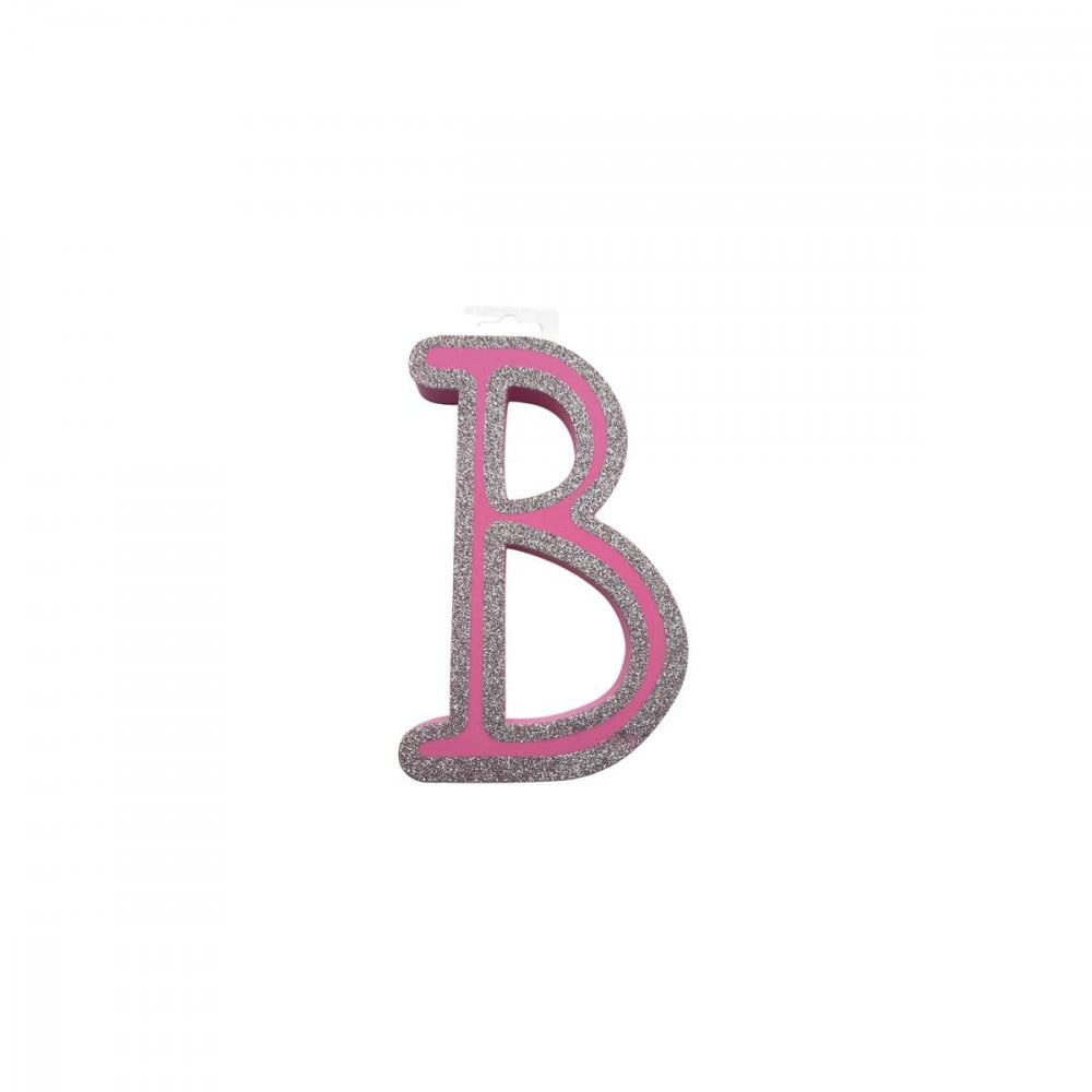 Lettre B adhésive de porte rose