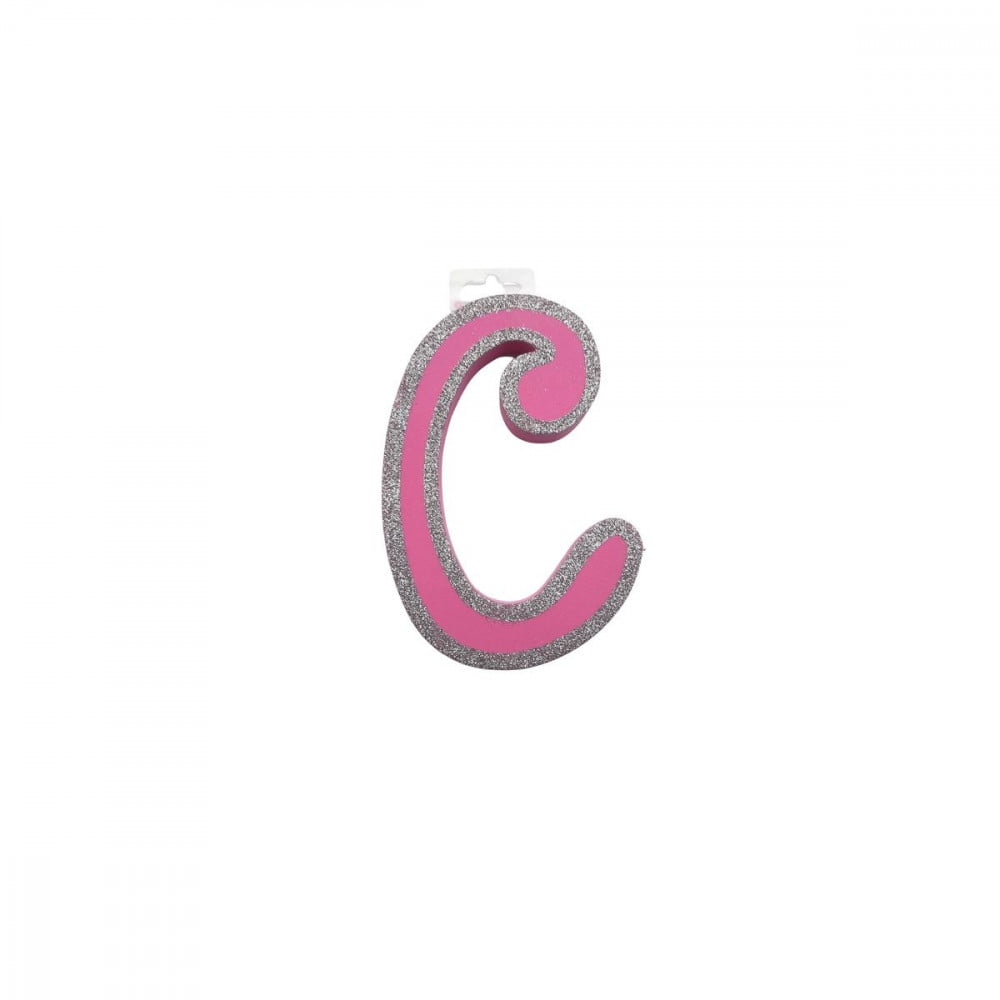 Lettre C adhésive de porte rose