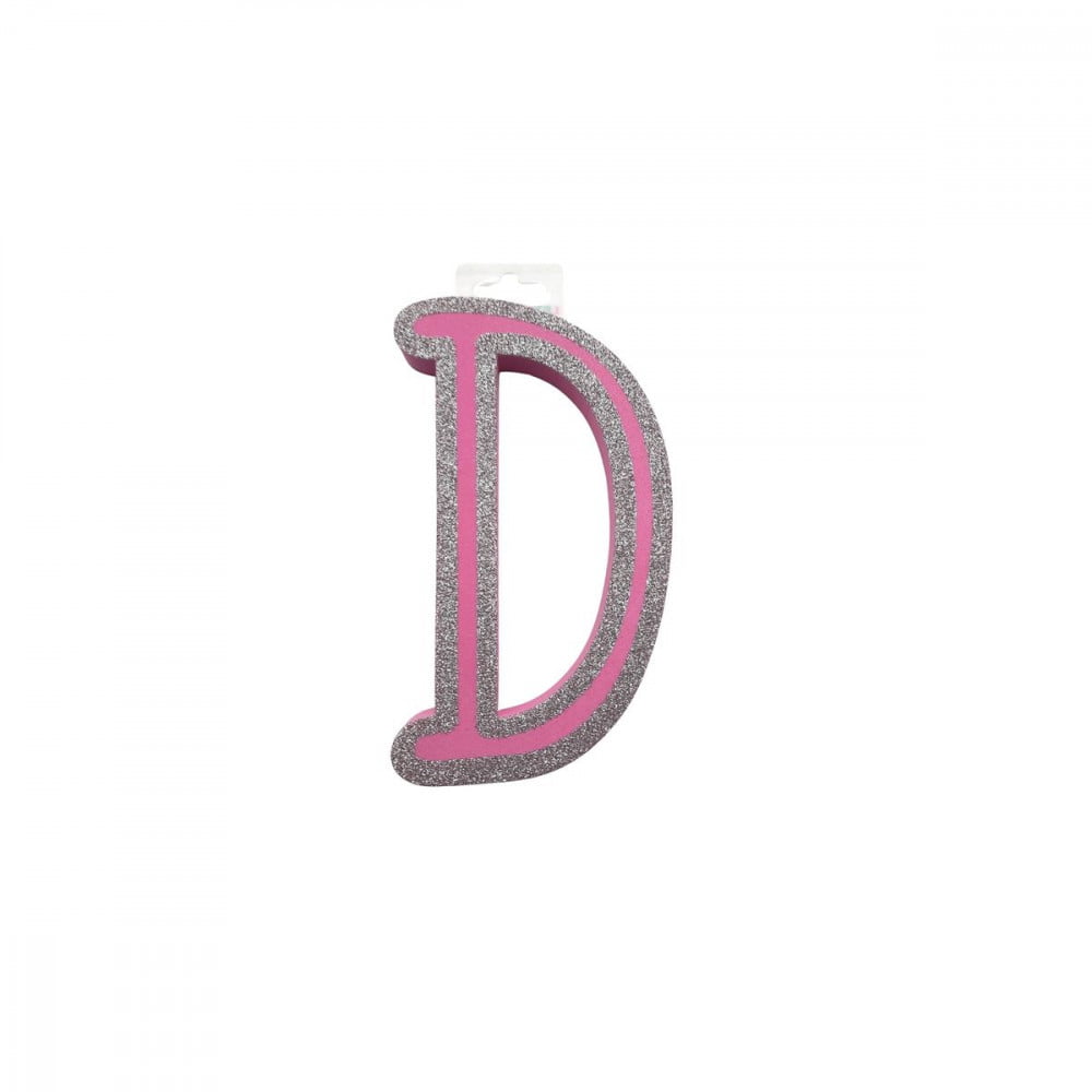 Lettre D adhésive de porte rose