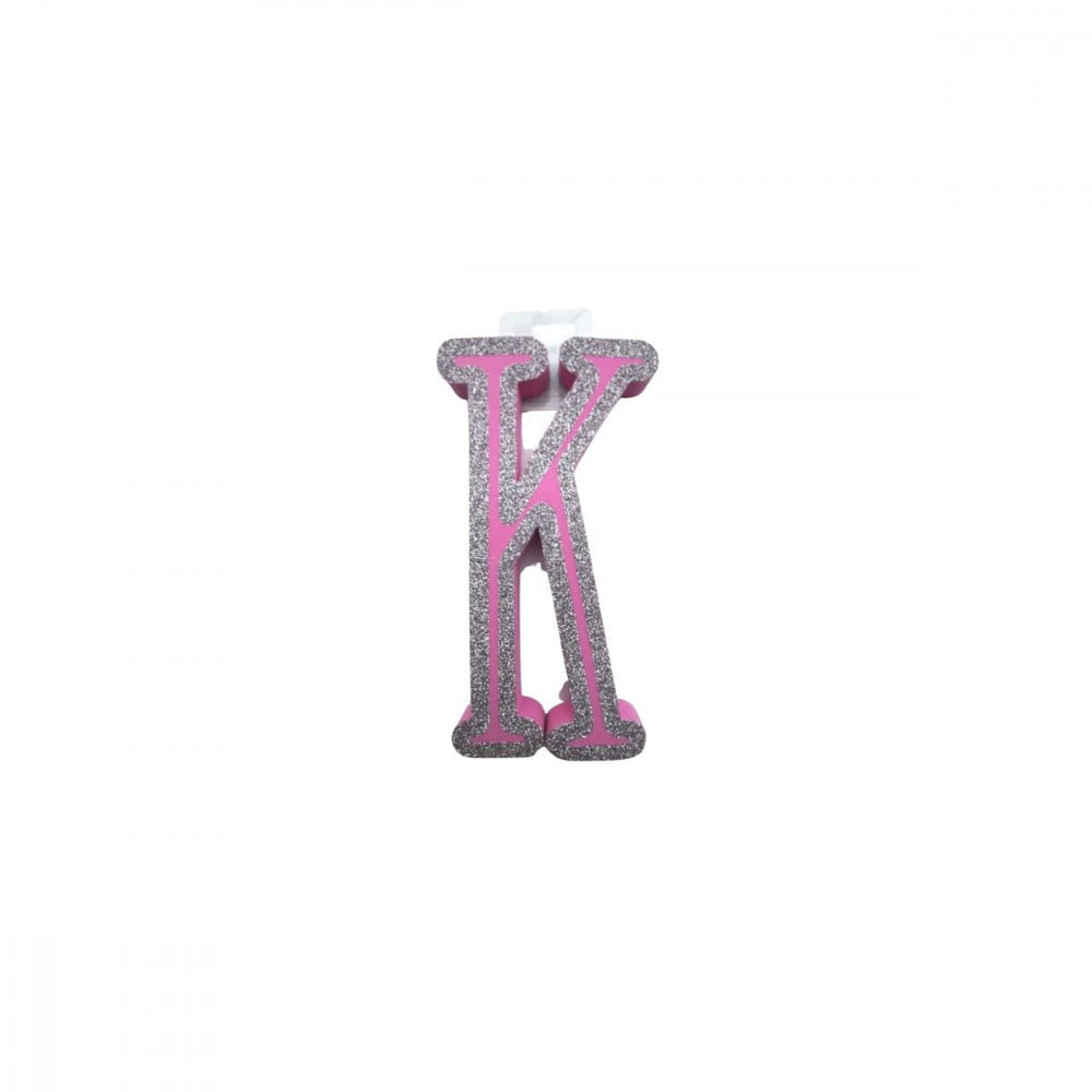 Lettre K adhésive de porte rose