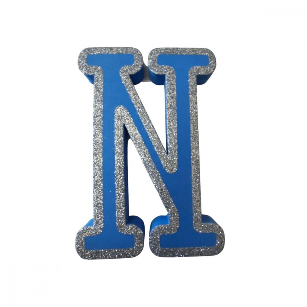 Lettre N adhésive de porte Bleue