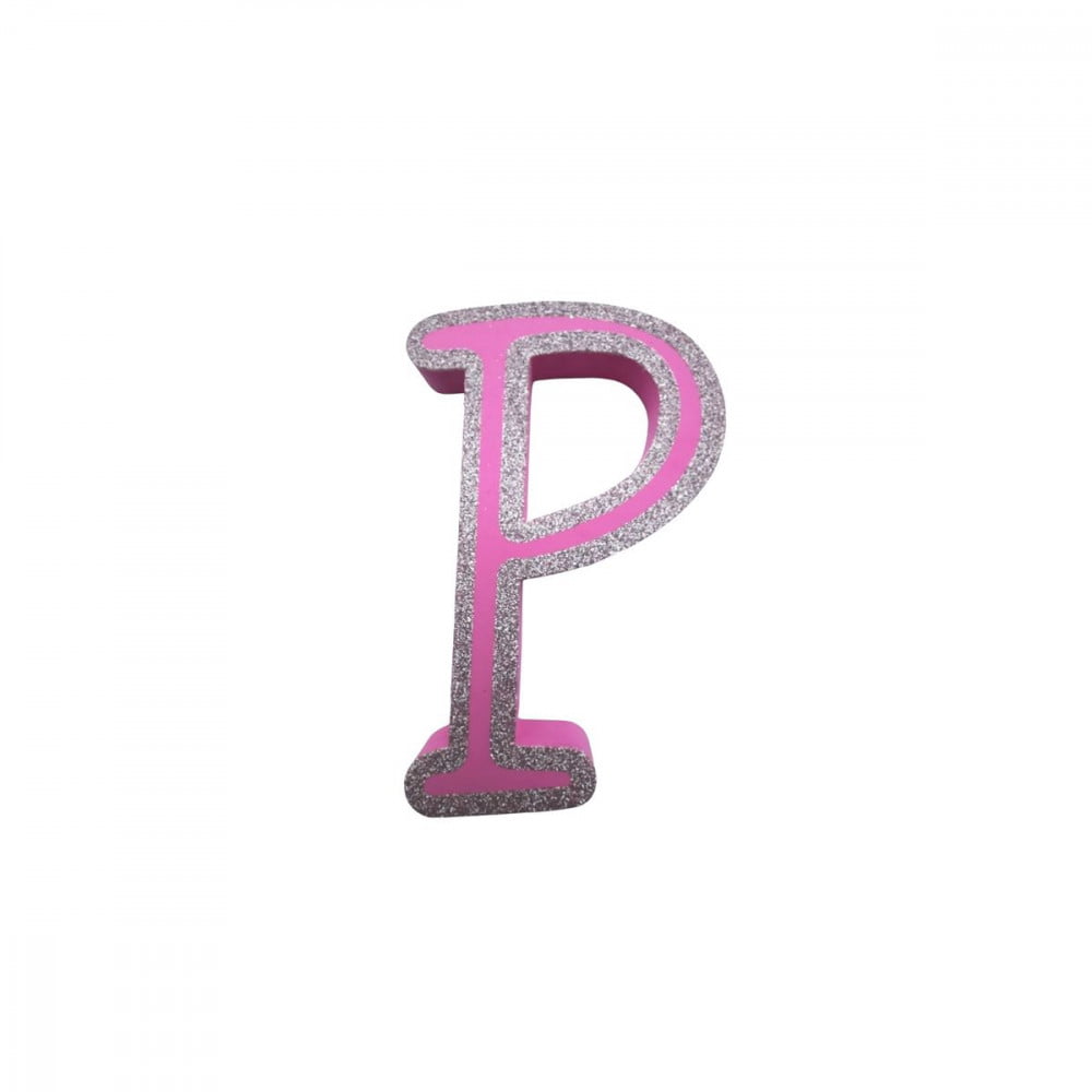 Lettre P adhésive de porte rose