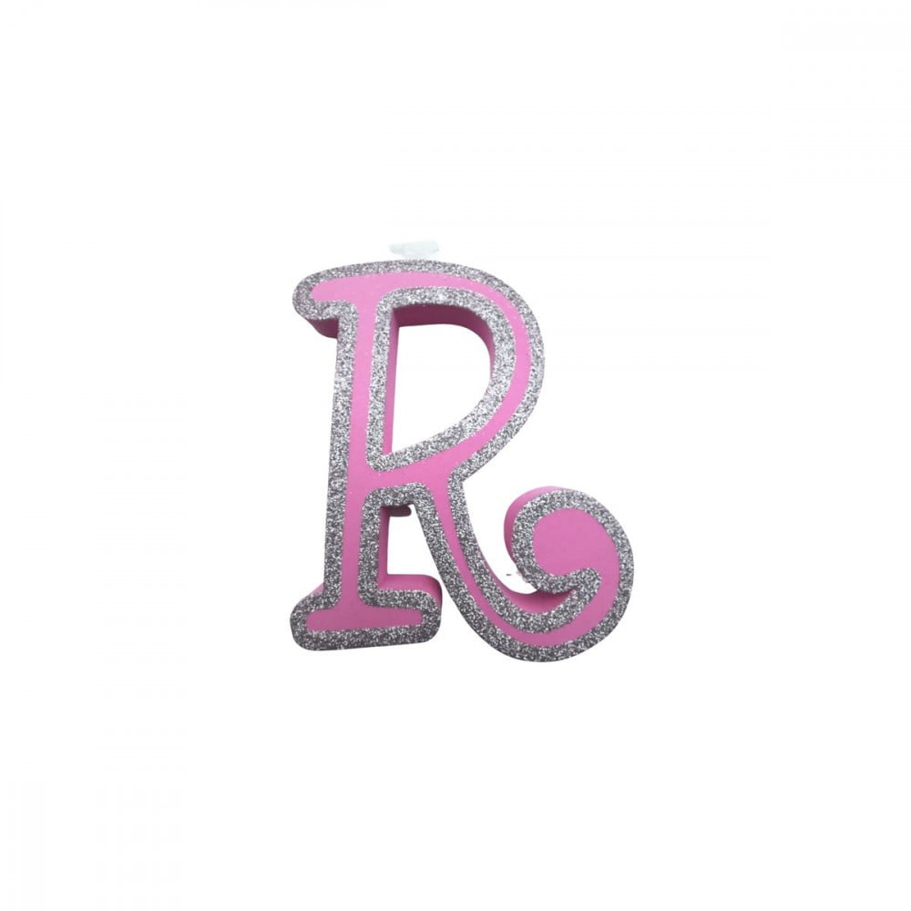 Lettre R adhésive de porte rose