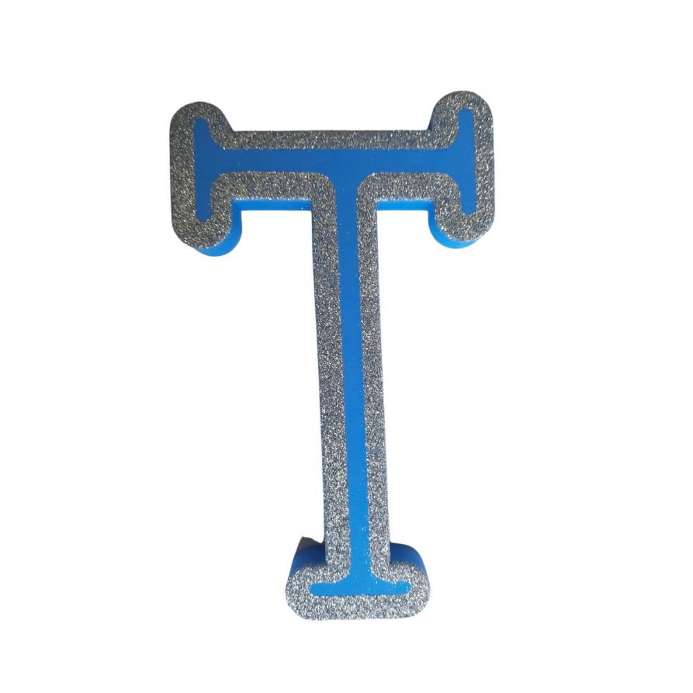 Lettre T de porte Bleue