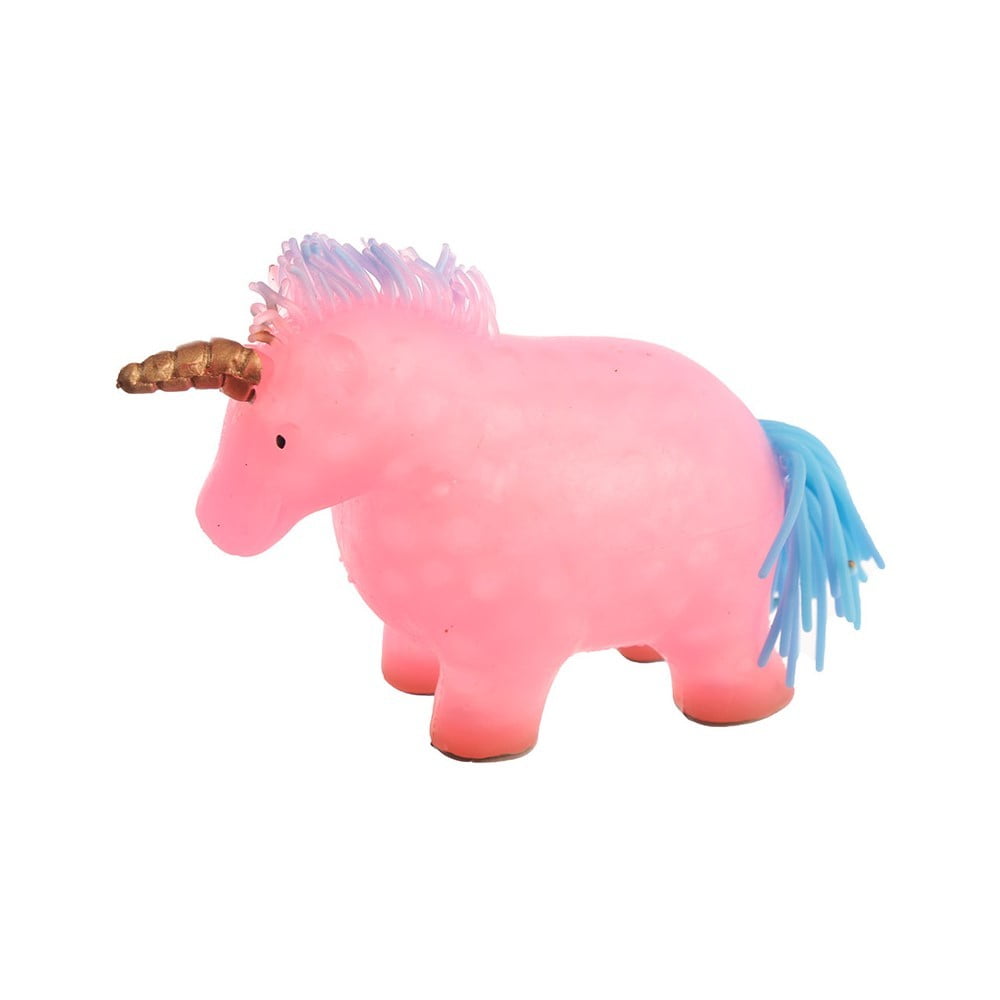 Licorne à presser rose à billes