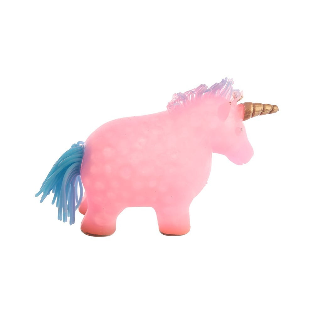 Licorne à presser rose à billes