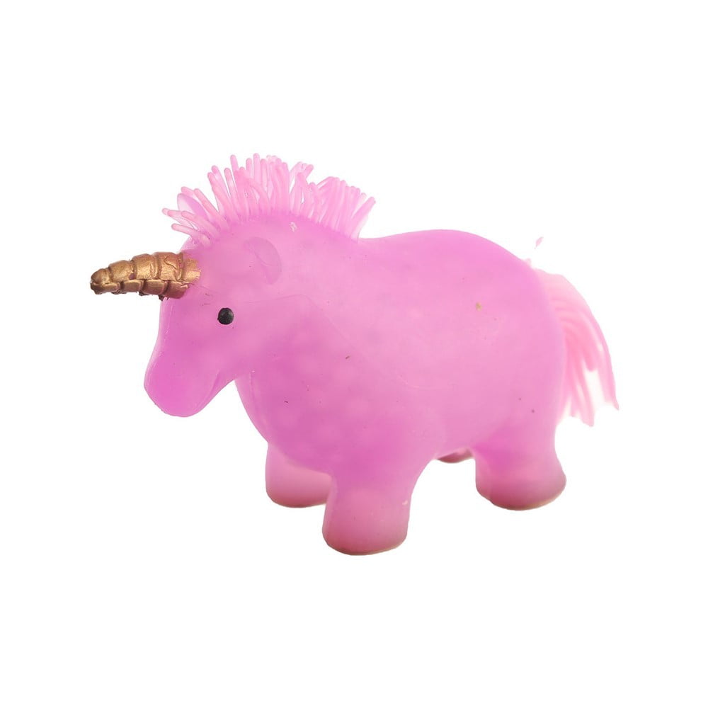 Licorne à presser violette à billes