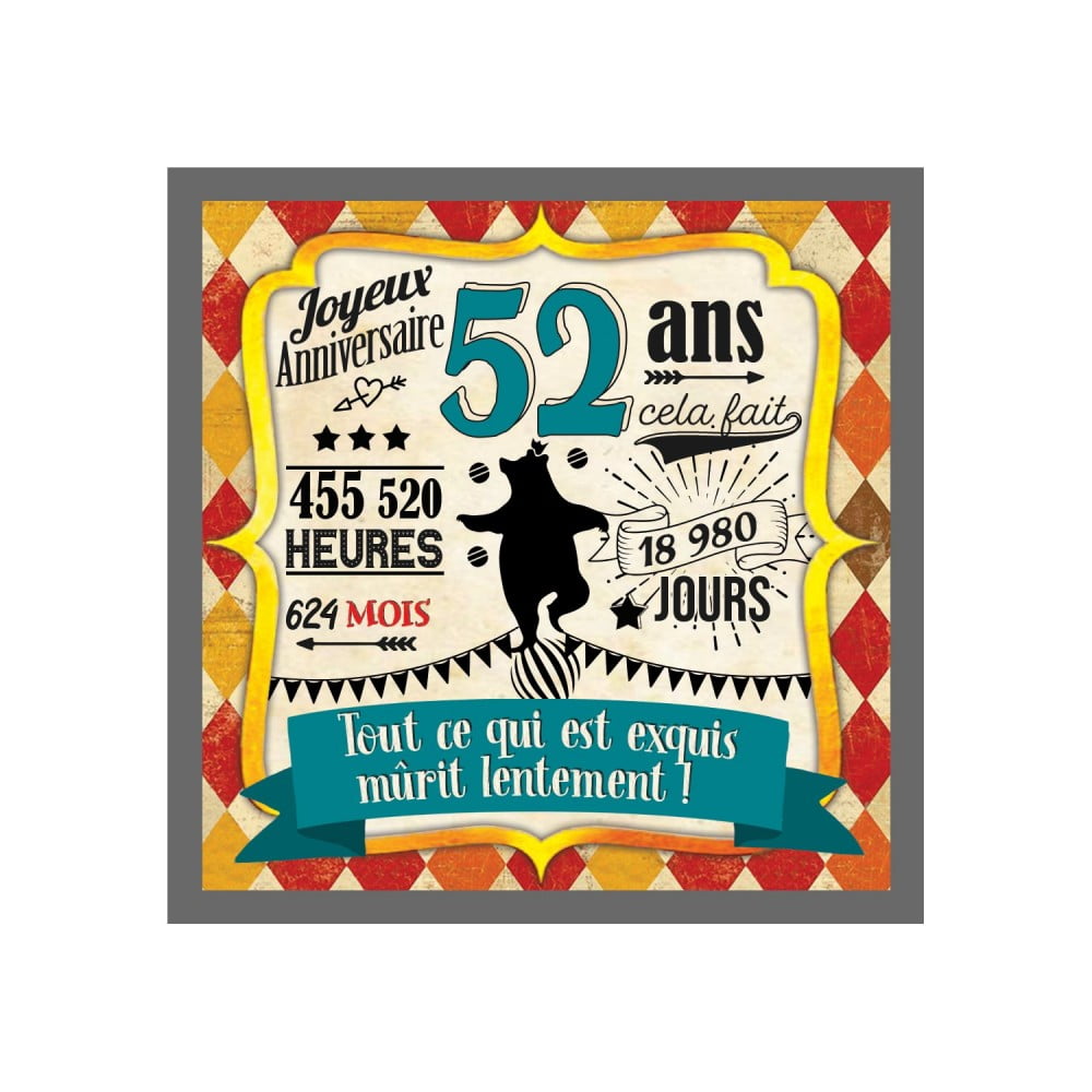 Magnet Anniversaire 52 ans