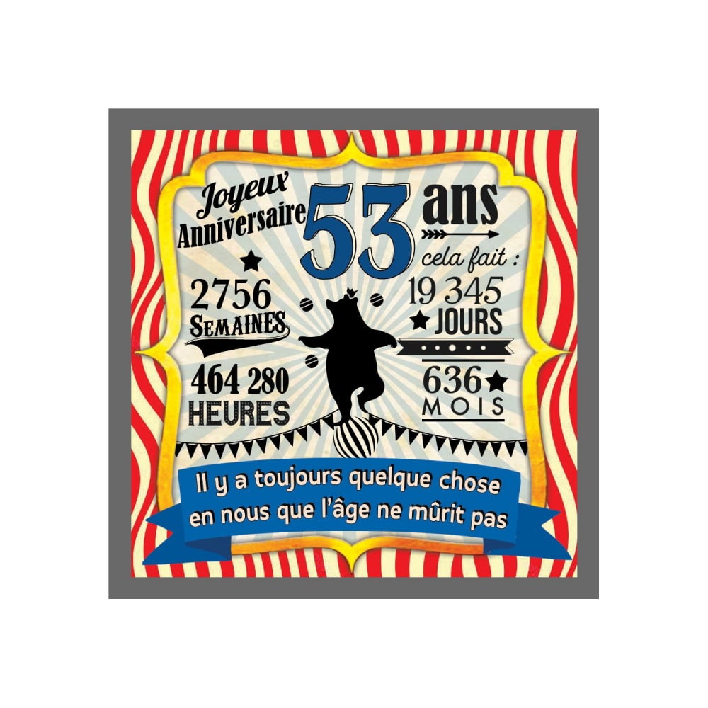 Magnet Anniversaire 53 ans