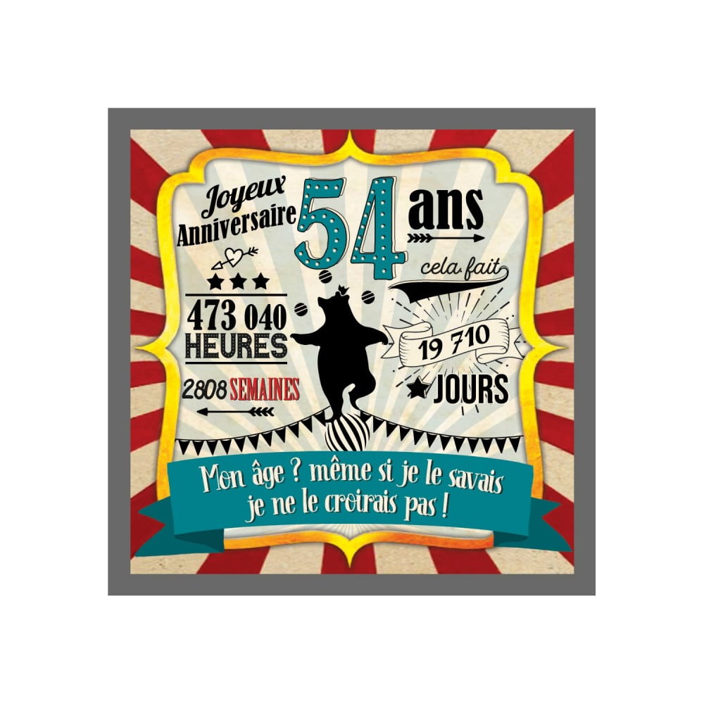 Magnet Anniversaire 54 ans