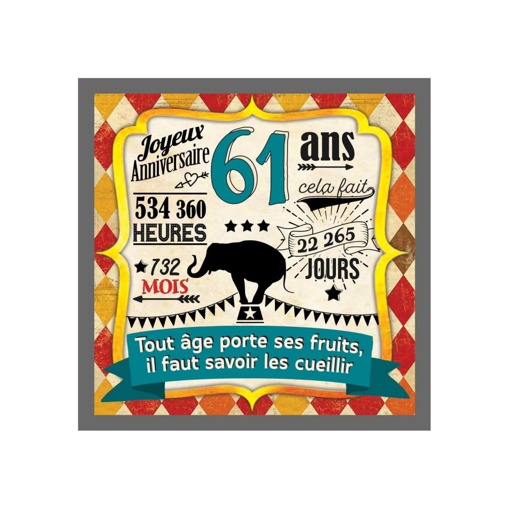 Magnet Anniversaire 61 ans