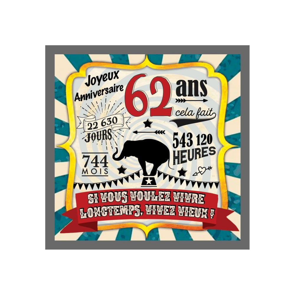 Magnet Anniversaire 62 ans