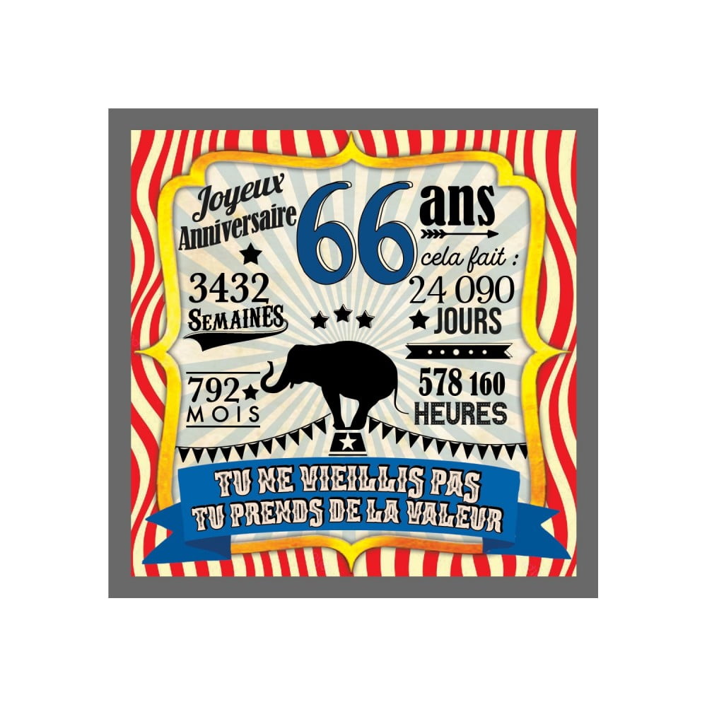 Magnet Anniversaire 66 ans