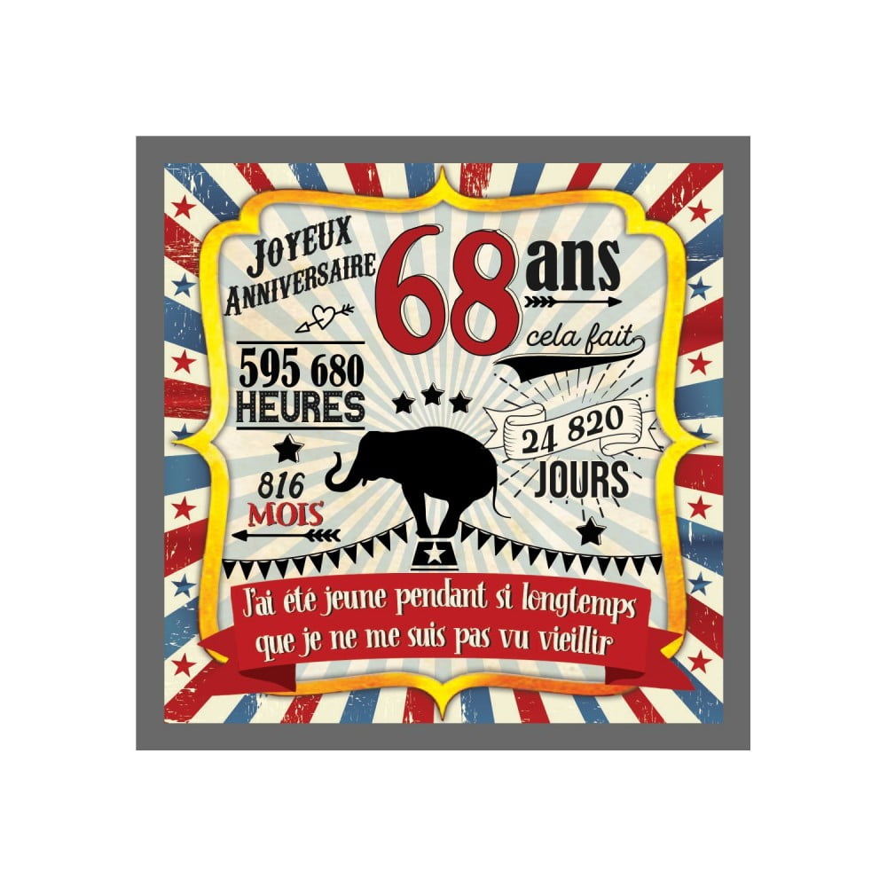 Magnet Anniversaire 68 ans