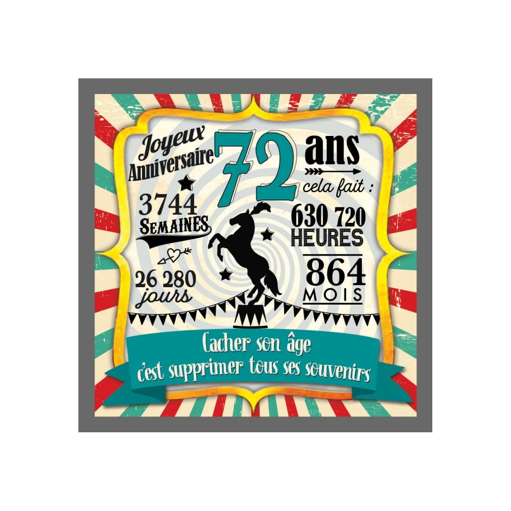 Magnet Anniversaire 72 ans