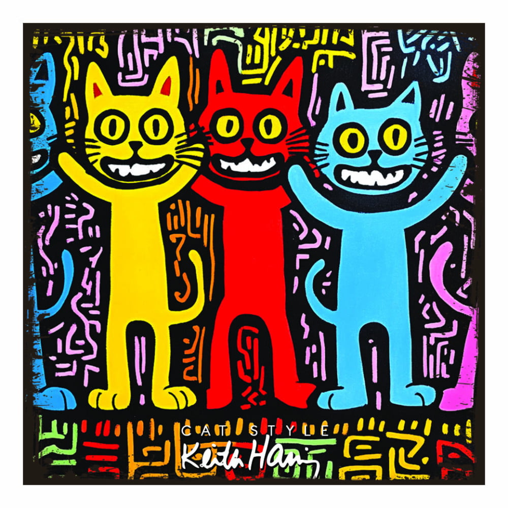 Magnet artistique Chat "L'art d'être un chat" Keith Haring