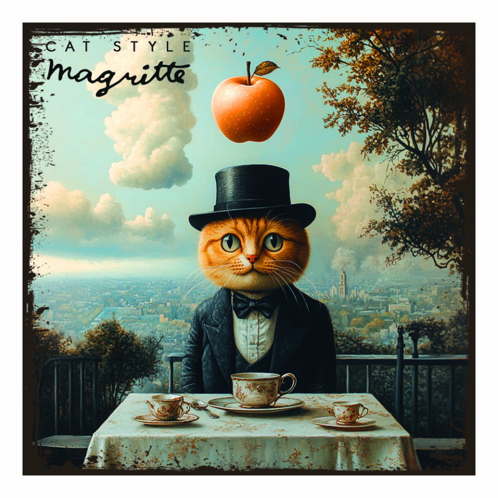 Magnet artistique Chat "L'art d'être un chat" R. Magritte