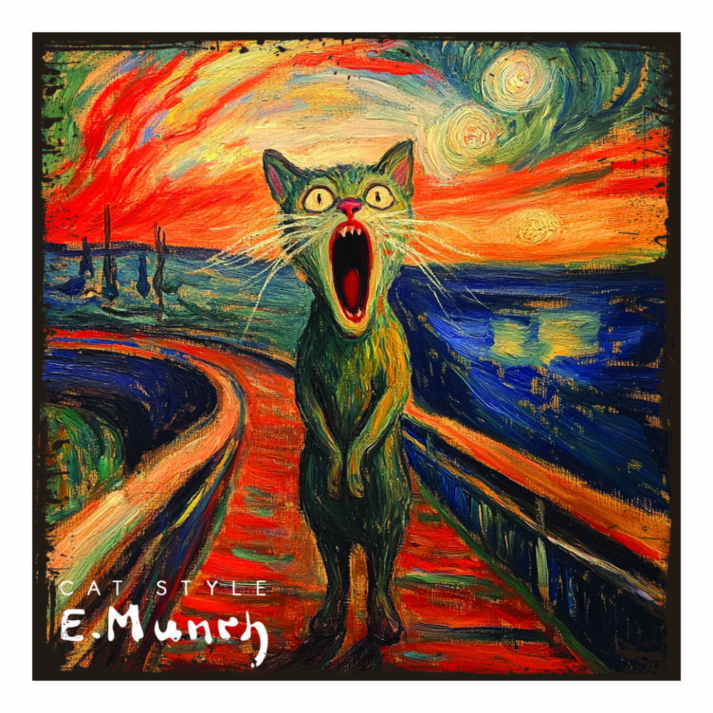 Magnet artistique Chat "L'art d'être un chat" Munch