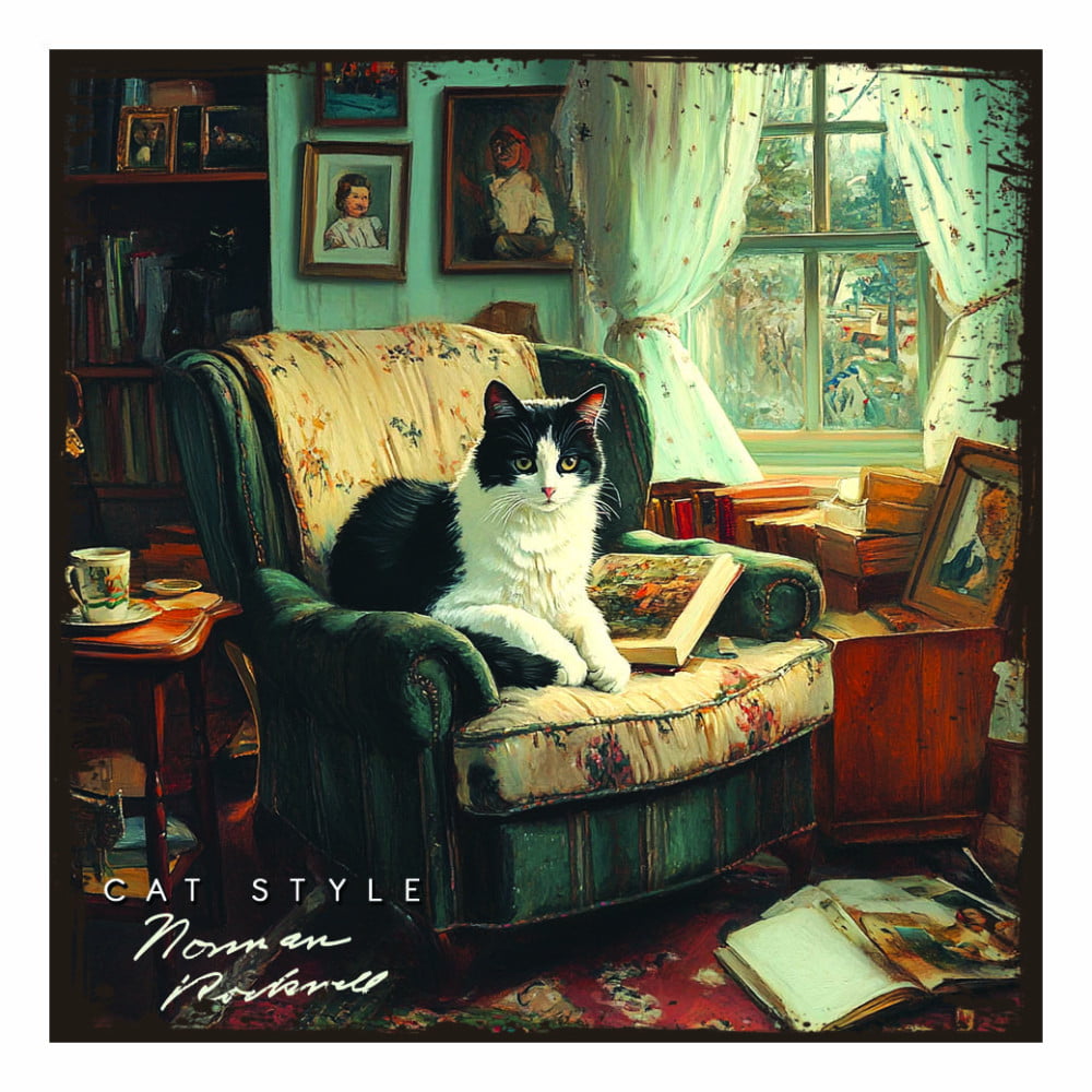 Magnet artistique Chat "L'art d'être un chat" Norman Rockwell