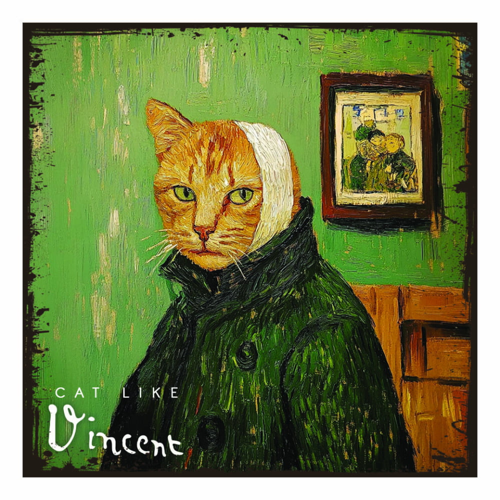 Magnet artistique Chat "L'art d'être un chat" Van Gogh