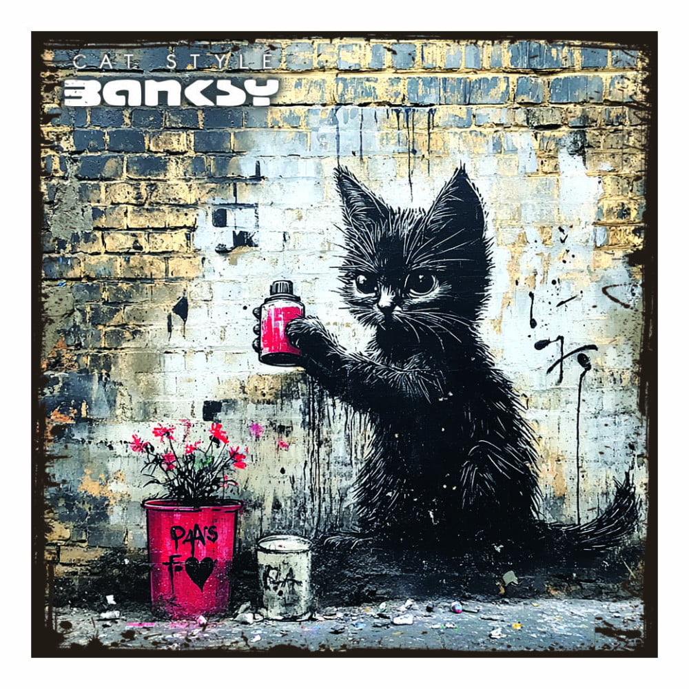 Magnet artistique Chat "L'art d'être un chat" Banksy