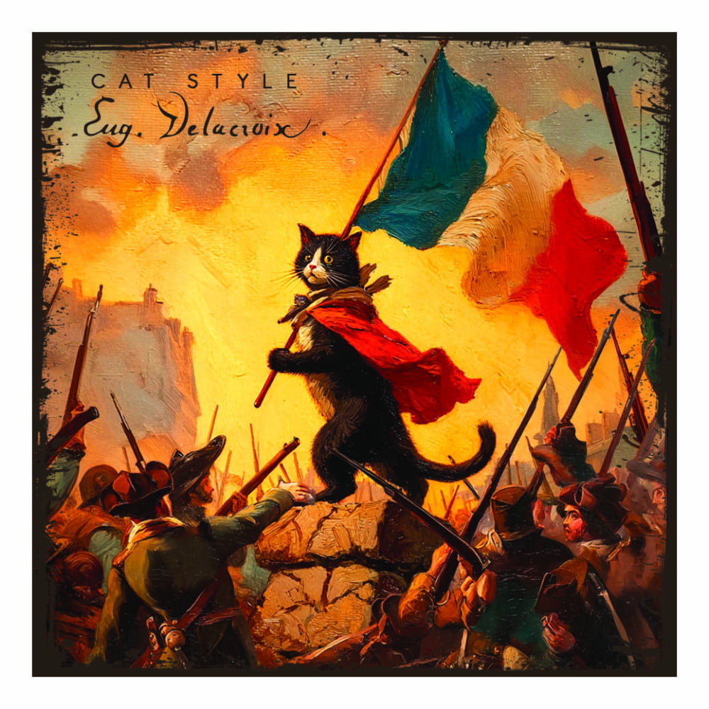 Magnet artistique Chat "L'art d'être un chat" Delacroix
