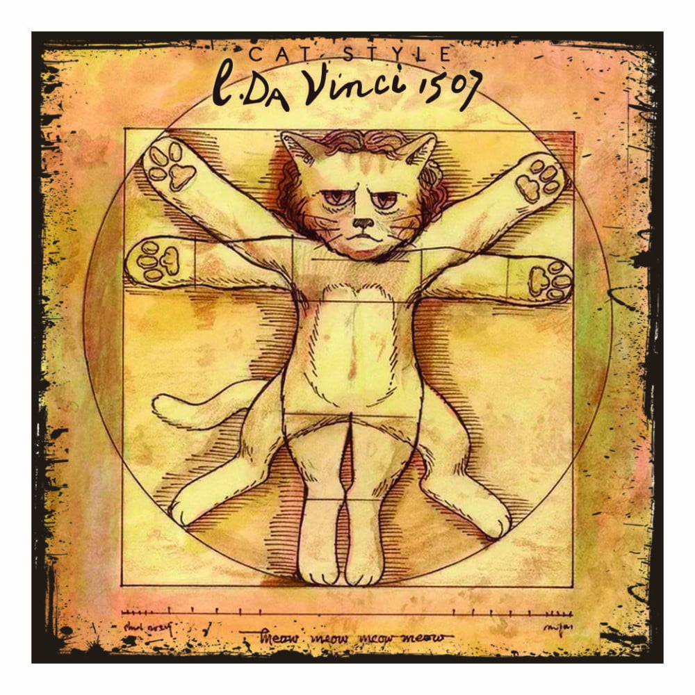 Magnet artistique Chat "L'art d'être un chat" L. Da Vinci