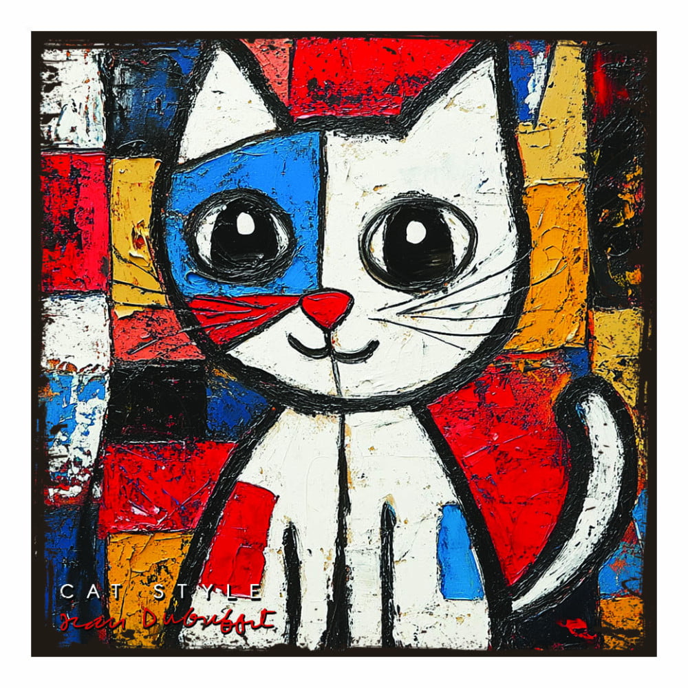Magnet artistique Chat "L'art d'être un chat" Dubuffet
