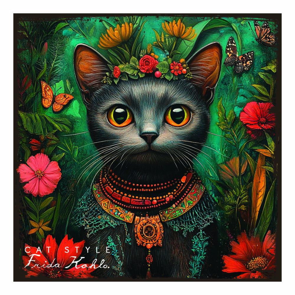 Magnet artistique Chat "L'art d'être un chat" F. Kahlo