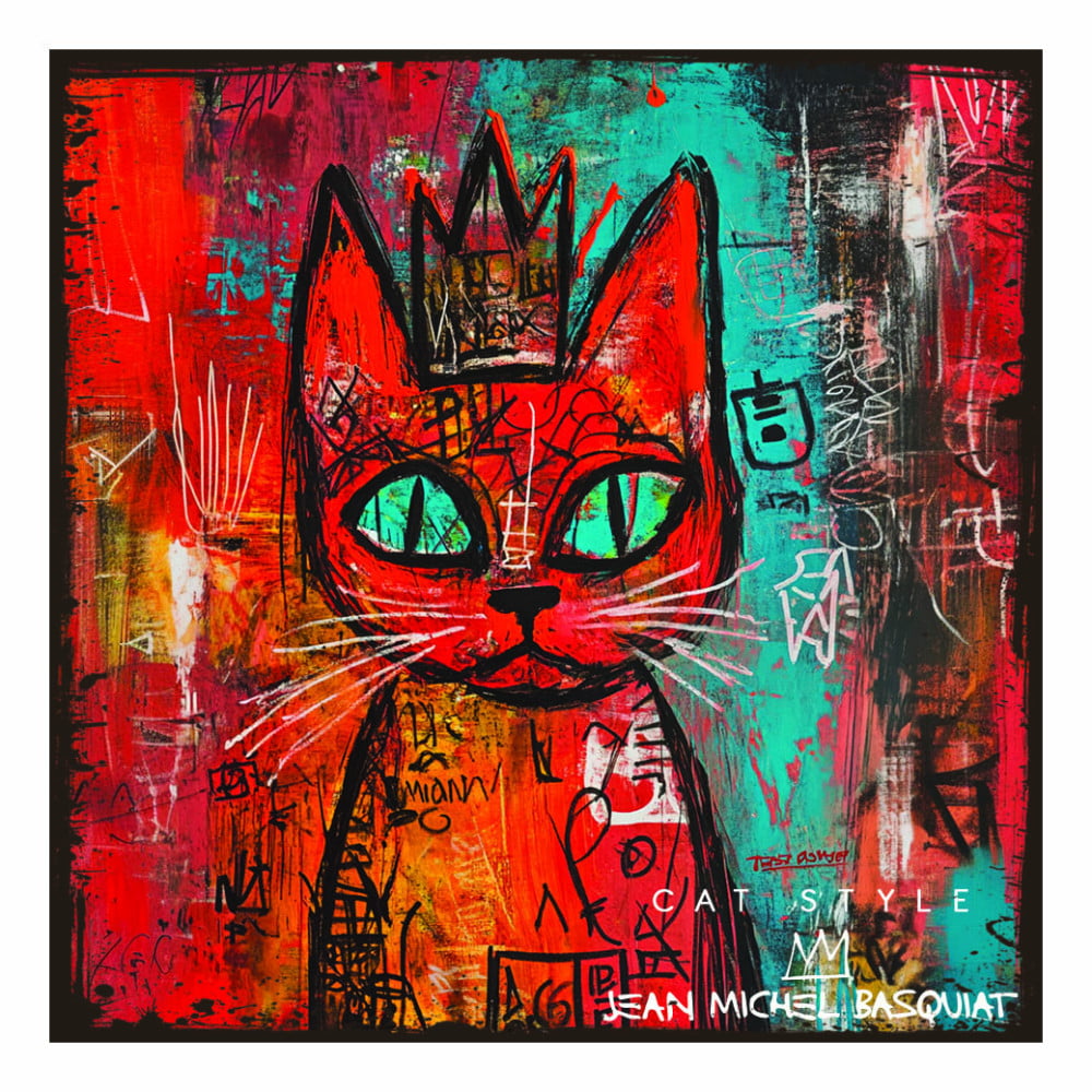Magnet artistique Chat "L'art d'être un chat" Basquiat