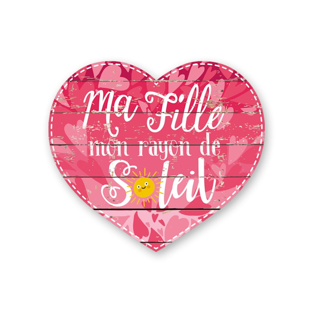 Magnet Chouchou coeur Ma fille rayon de soleil