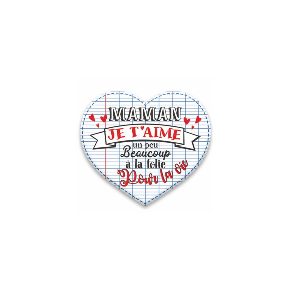 Magnet coeur Je t'aime, un peu, beaucoup...