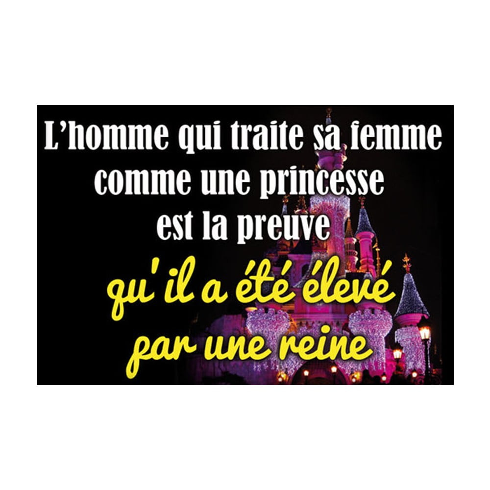 Magnet message Une princesse une reine