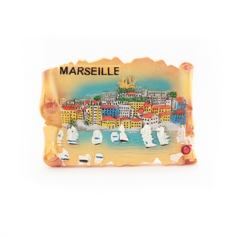 Magnet résine Marseille parchemin