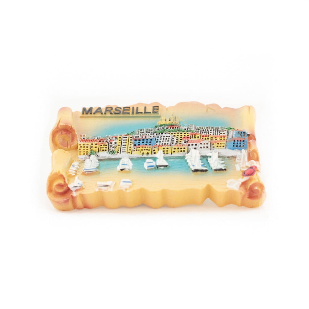 Magnet résine Marseille parchemin